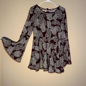 Burgundy Long Sleeve Dress